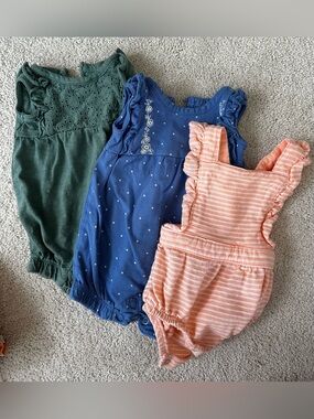 Carter's Girls 3-Pack Ruffle One-Piece Bodysuits